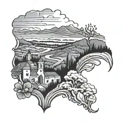 Michoacan landscape tattoo design idea