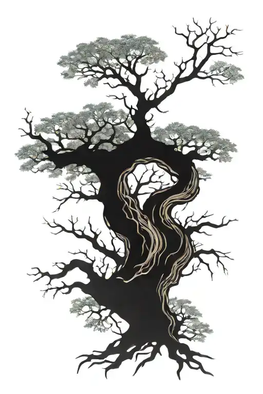 southern live oak tree tattoo design idea