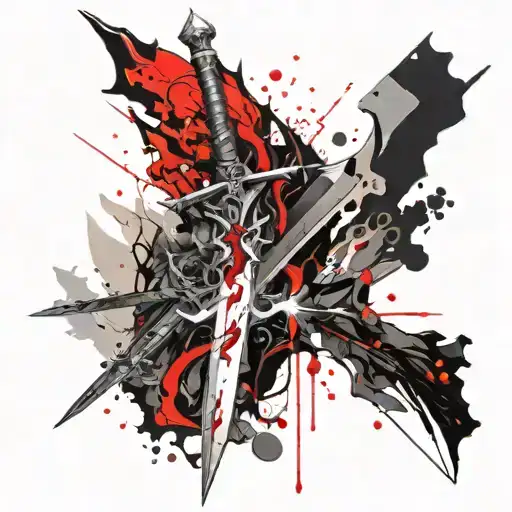 Excalibur sword in a stone tattoo design idea