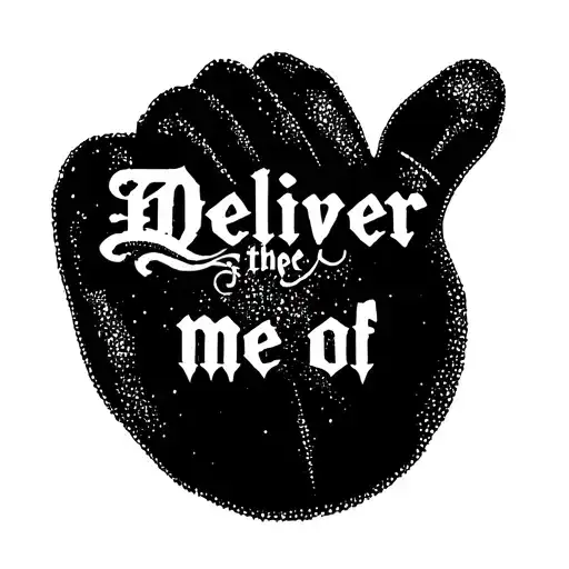 phrase that says deliver me of the evil disguised as good and the betrayal disguised as loyalty tattoo design idea