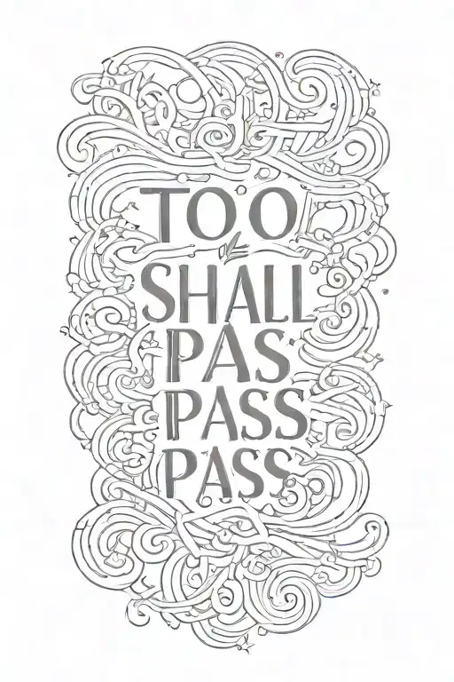 this too shall pass text tattoo design idea