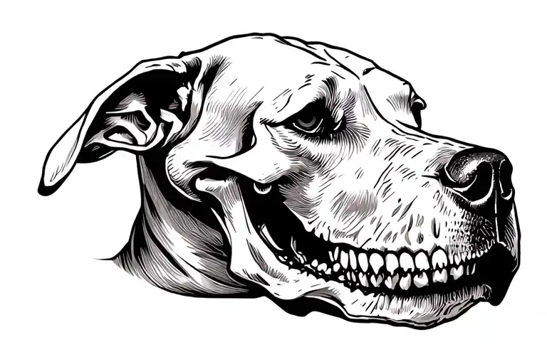 Dog pitbul skull tatto tattoo design idea