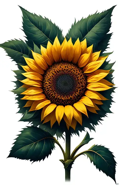 futuristic sunflower tattoo design idea