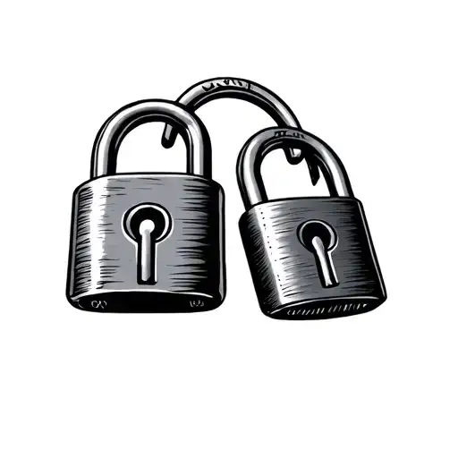 two padlocks locked together symbolizing tattoo design idea