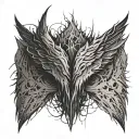 crazy wing design that looks like monster scratches tattoo design idea