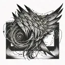 crazy wing design that looks like monster scratches tattoo design idea