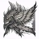 crazy wing design that looks like monster scratches tattoo design idea