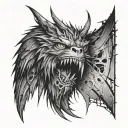 crazy wing design that looks like monster scratches tattoo design idea