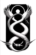 double helix infinity style,trinity, God the Father the Son and the Holy Spirit and the garden of eden tattoo design idea