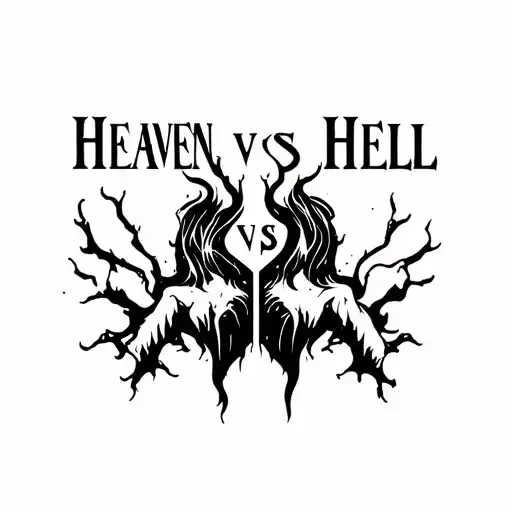 heaven vs hell tattoo design idea