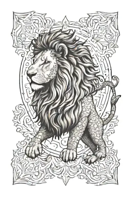lion mandala tattoo design idea