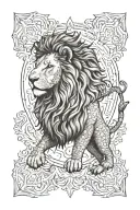lion mandala tattoo design idea