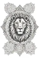 lion mandala tattoo design idea