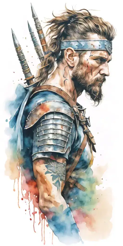 scottish warrior tattoo design idea