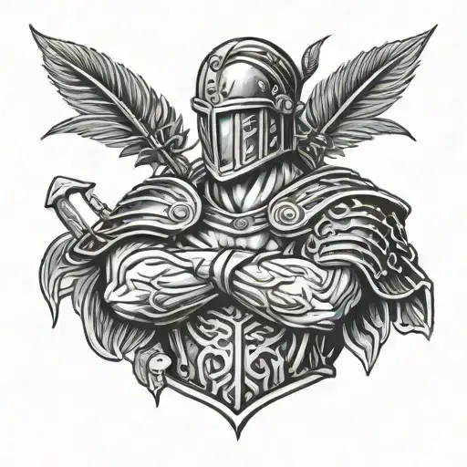 Scottish warrior holding tattoo design idea