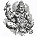With firm love and faith, I pray and respect Hanuman, all the auspicious tasks will be accomplished tattoo design idea