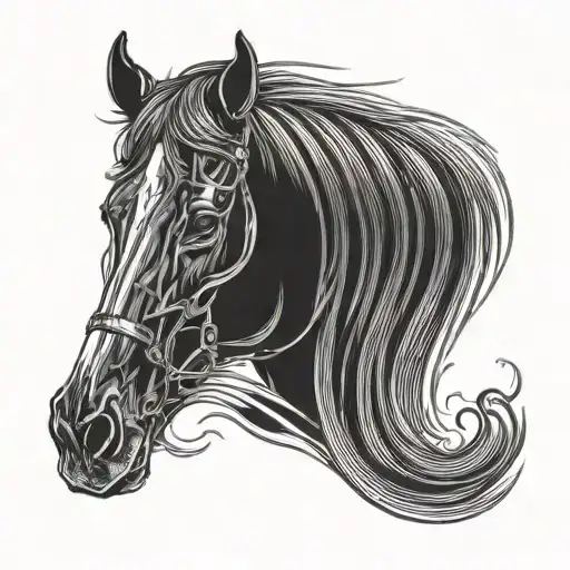 pinstripe with foxbody mustang tattoo design idea