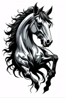 Pale Horse tribal death holding tattoo design idea