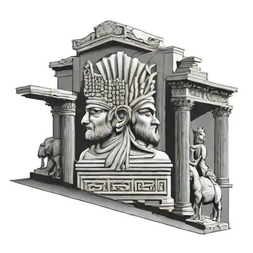 Cyrus the Great's plan for Persepolis tattoo design idea