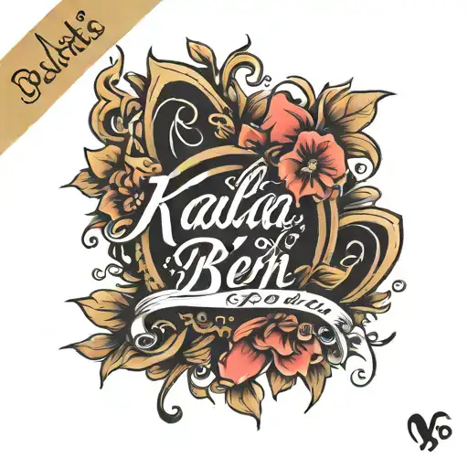 Kaila and Ben Forever written in script with hearts tattoo design idea