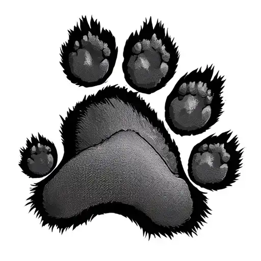 three dog paw and one cat paw print tattoo design idea