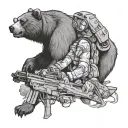 special forces bear tattoo design idea