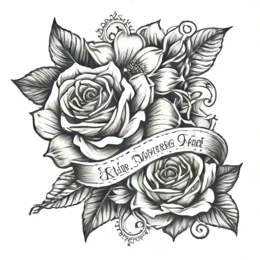 kids names and birthdates tattoo design idea