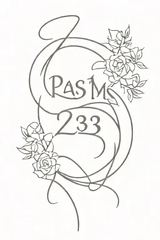 psalms 23 verse tattoo design idea