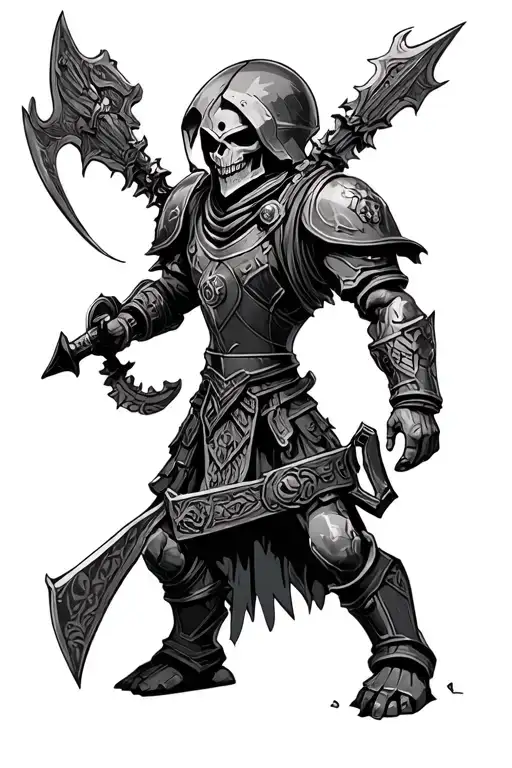 Warhammer 40k black tample tattoo design idea
