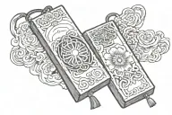 one  japanese rectangular omamori charm tattoo design idea