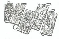 one  japanese rectangular omamori charm tattoo design idea