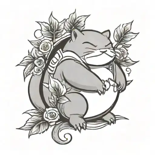 snorlax sleeping tattoo design idea