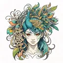 Peacock head tattoo design idea