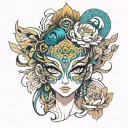 Peacock head tattoo design idea
