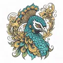 Peacock head tattoo design idea
