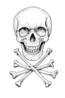 skull and bones pentagram tattoo design idea