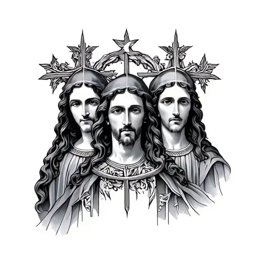 holy trinity tattoo design idea