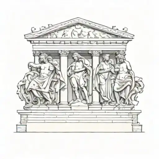 Roman sculptures tattoo design idea