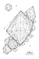 rough diamond split open with honey comb inside tattoo design idea
