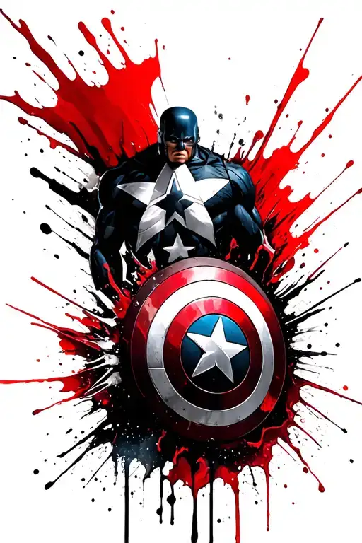 captain America shield tattoo design idea