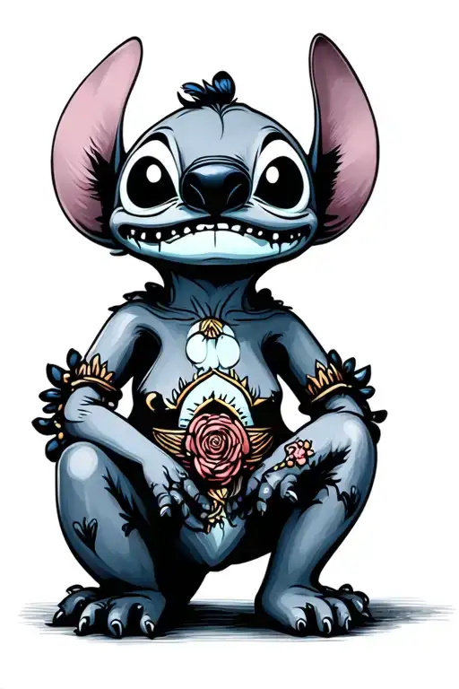 voodoo doll stitch tattoo design idea
