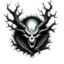 evil dark forest tattoo design idea