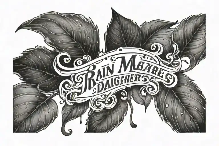 Rain Mae my daughters name written tattoo design idea