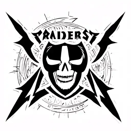 "RAIDERS" Metallica logo tattoo design idea