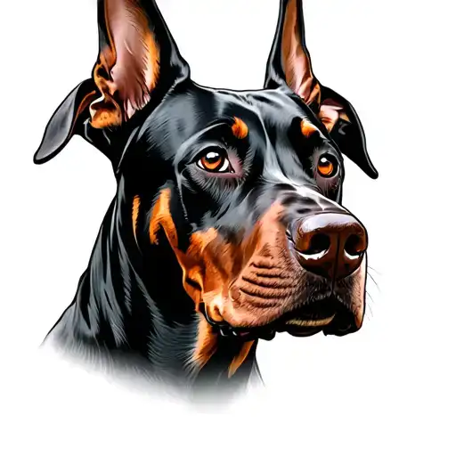 latex doberman dog tattoo design idea