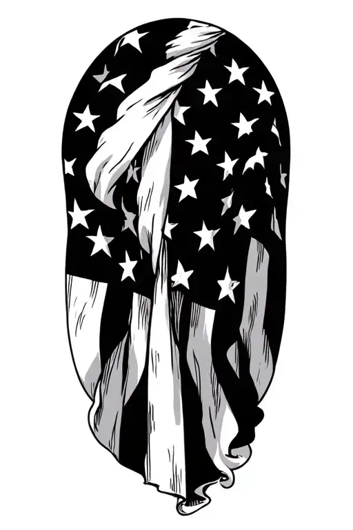 Betsy Ross Flag primarily black tattoo design idea