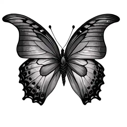 black butterfly tattoo design idea