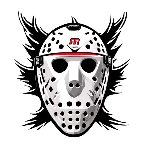 firld hockey goalie mask tattoo design idea