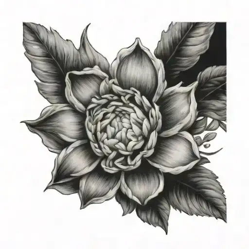 botanic style drawing tattoo design idea