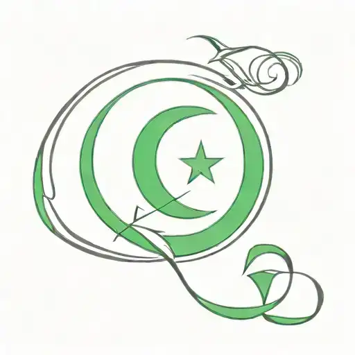 Algeria flag and triskell symbol incorporated tattoo design idea